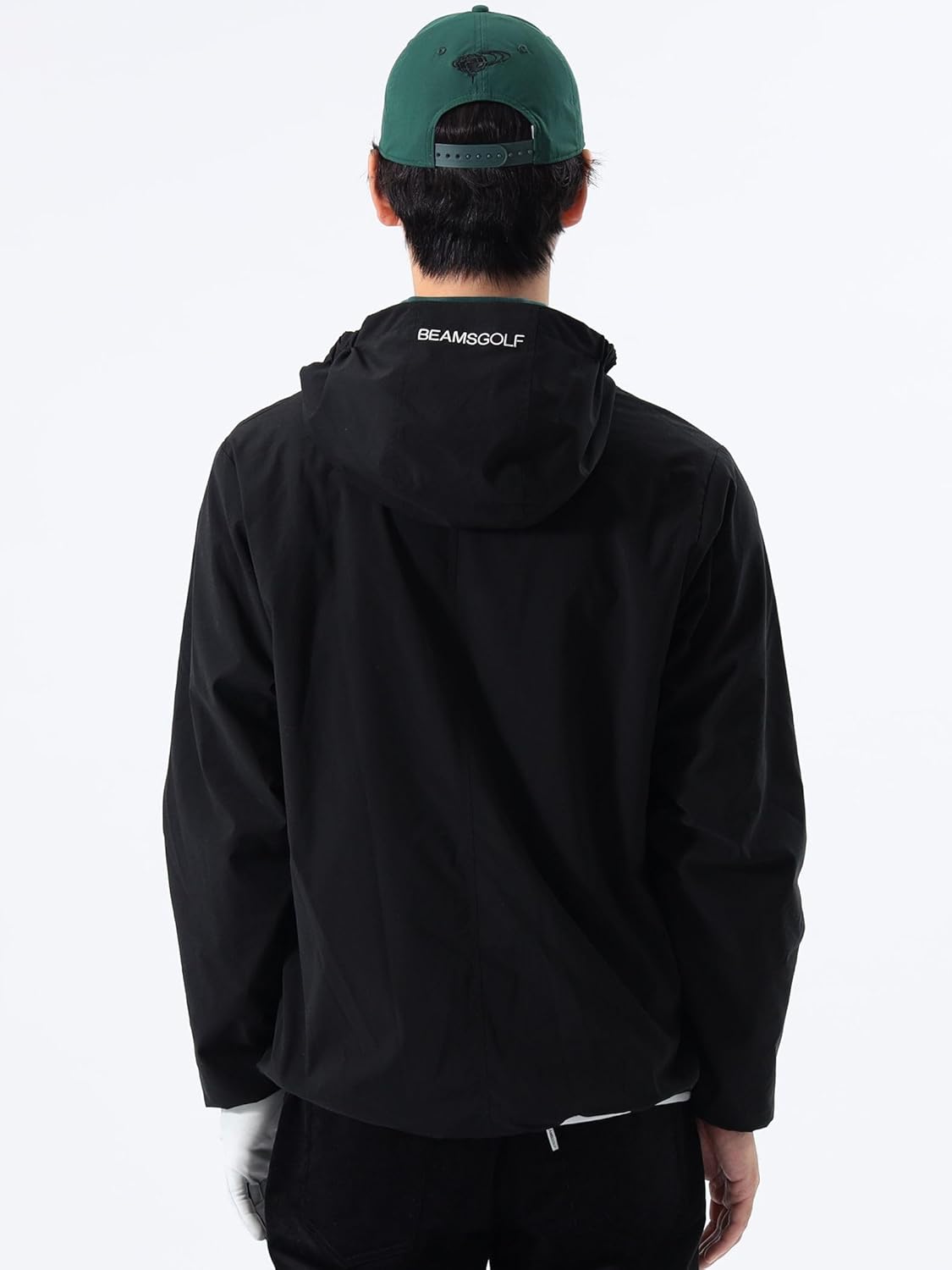 BEAMS 撥水 ストレッチフルジップフーディ ブラック BEAMS GOLF 撥水ストレッチ フルジップフーディー
