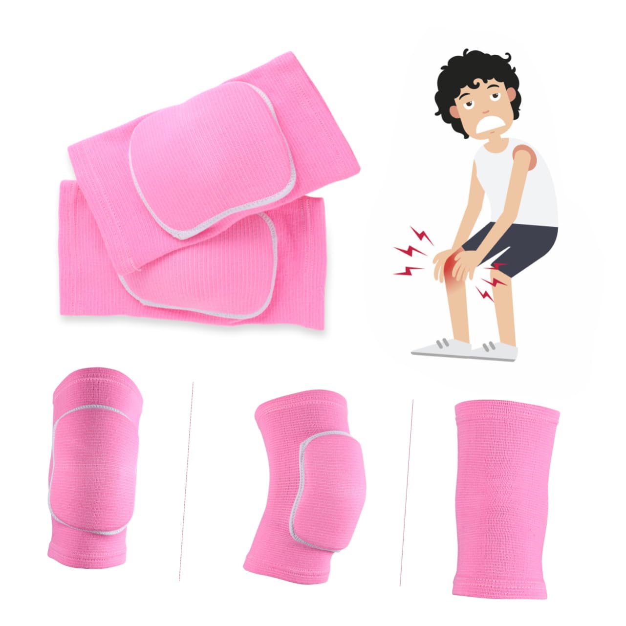 VALICLUD 1 Pair Warm Elastic Knee Pads for Sports Breathable Protective Gear Sleeve for Outdoor Basketball and Climbing S Pink for Ages