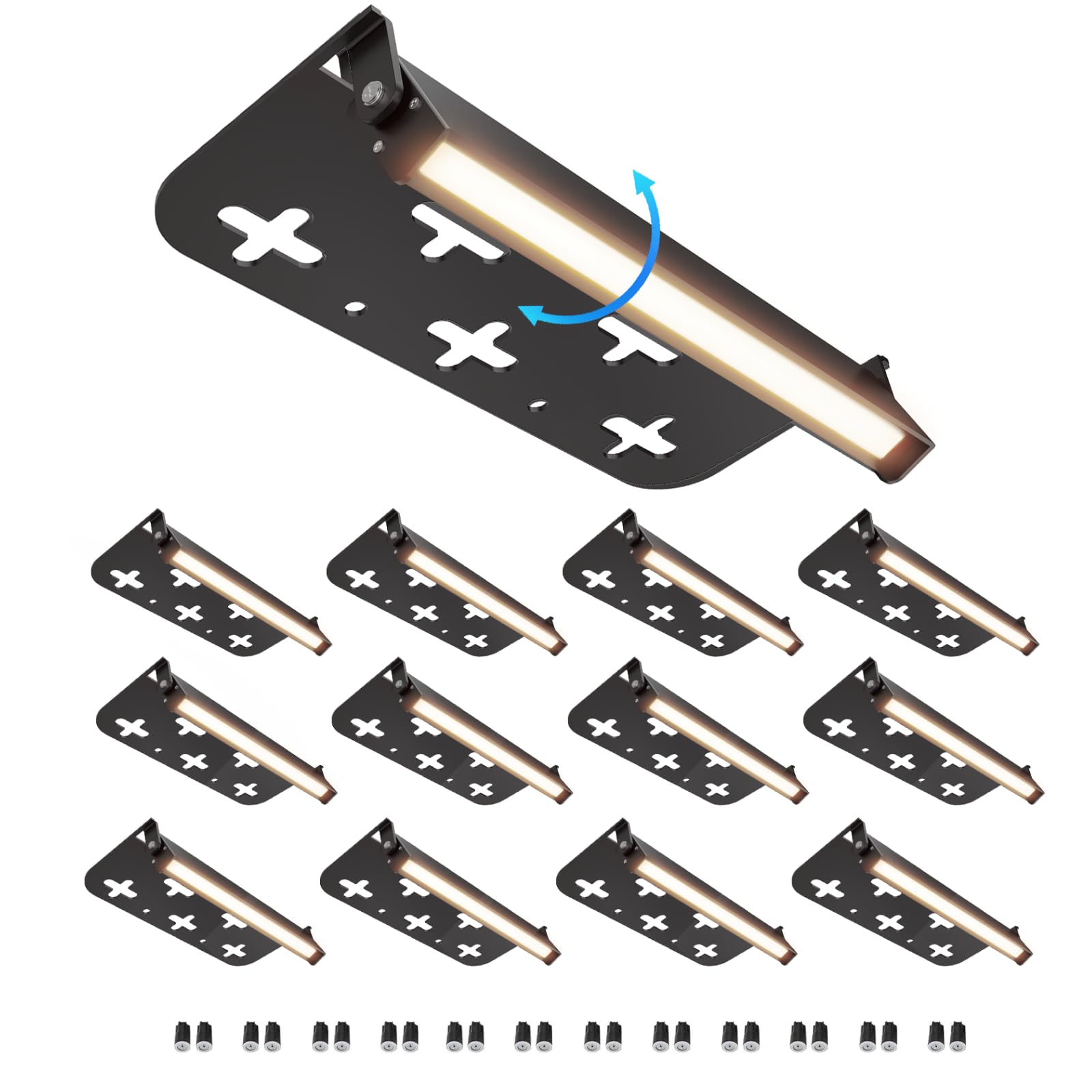 Photo 1 of Raxjov 7 Inch LED Hardscape Retaining Wall Lights, 2700K Warm White, 12 Pack