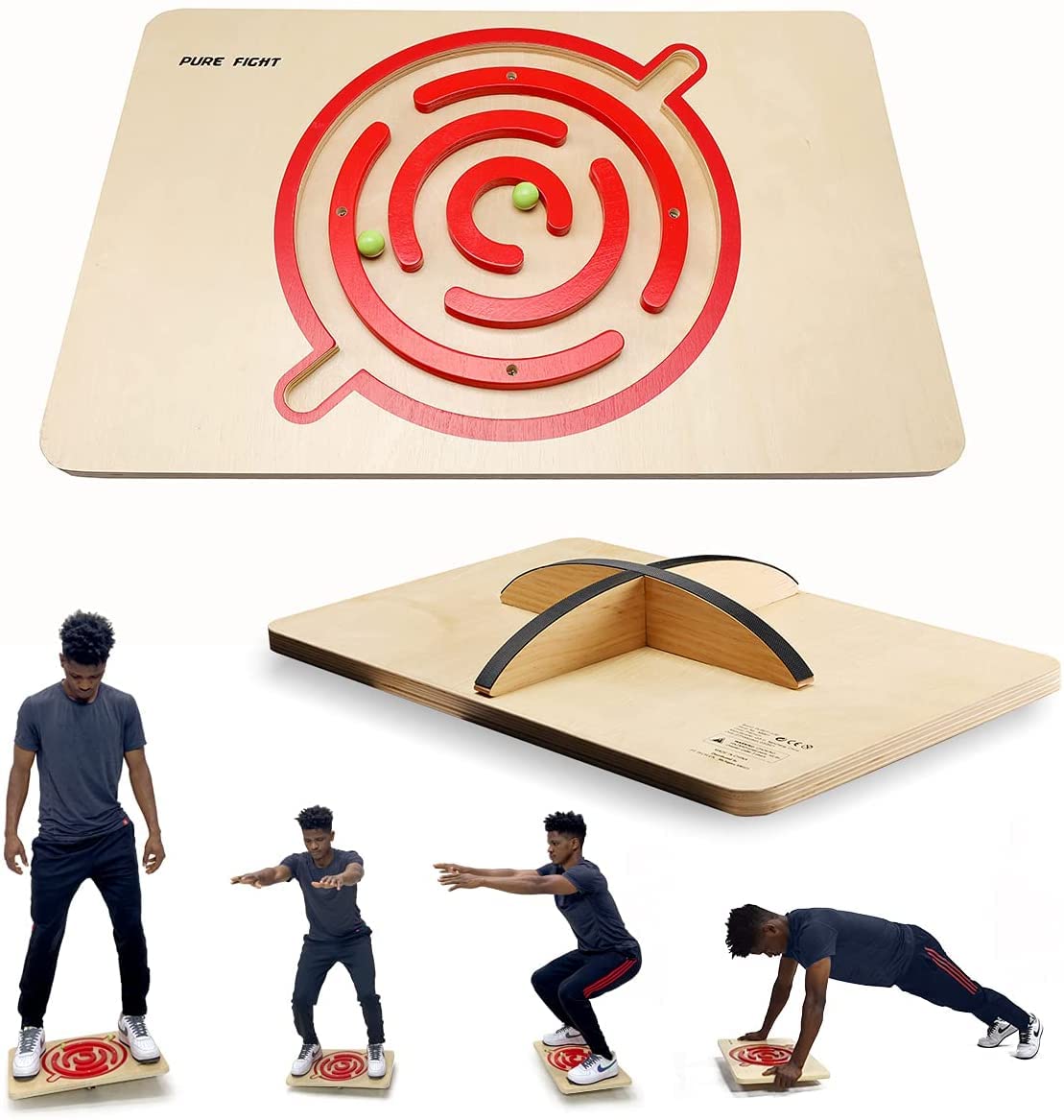 Maze Balance Board Wooden X-Large,Strengthen Core Rocker Board,Wobble Board for Physical Therapy under Standing Desk, Rocker Trainer for Skateboard,Skiing, Surfing,Office Home Posture Exerciser