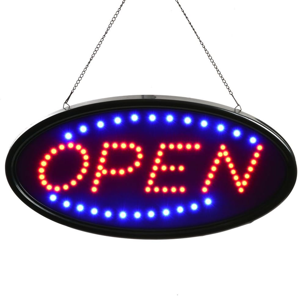 Neon Sign OPEN, advertisement board Electric Display Sign, Two Modes Flashing & Steady light, for business, walls, window, shop, bar, hotel