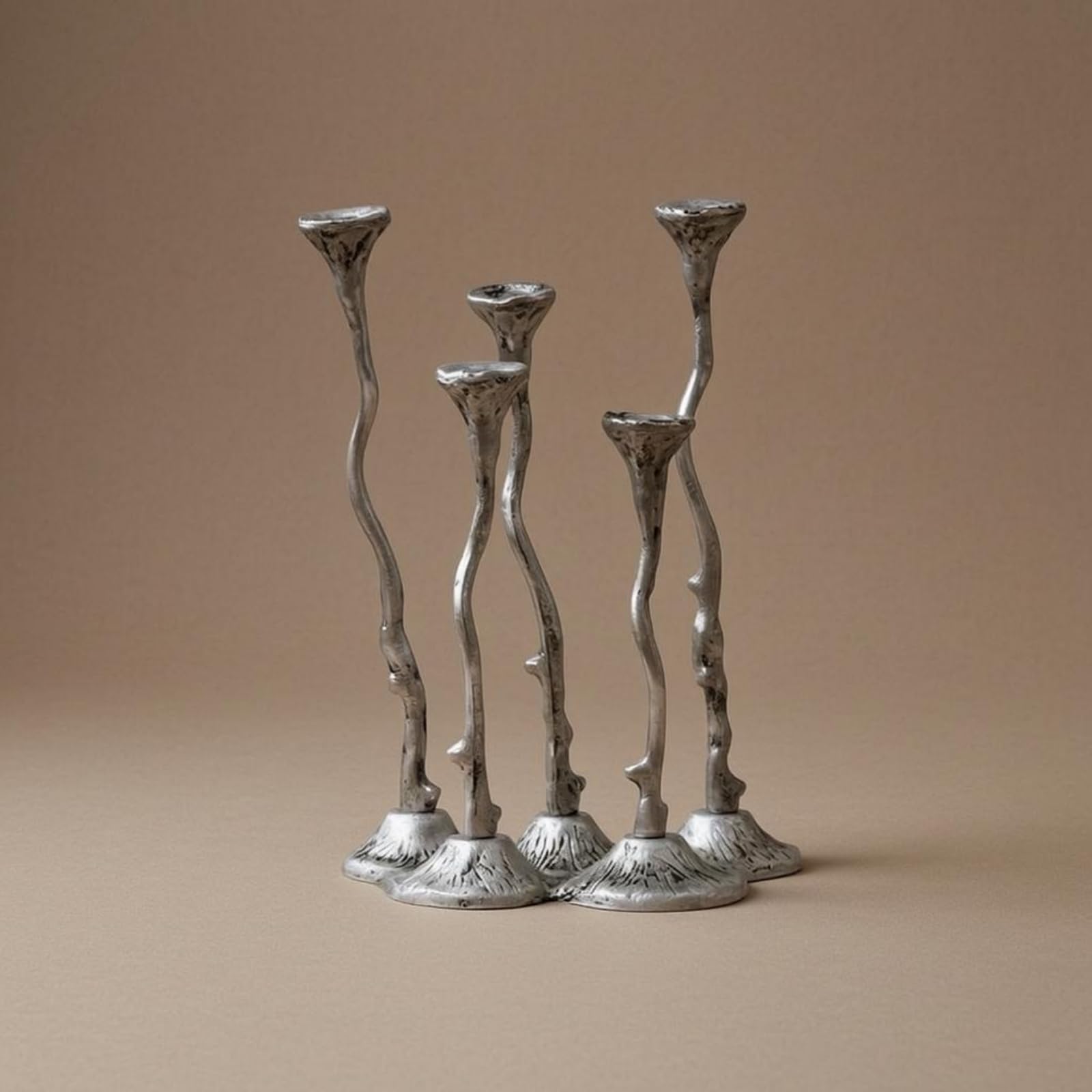 Candelabro Varios Brazos Decorativo Candelabro Ramificado Base Estable Decoración del Hogar, Bronce Dorado