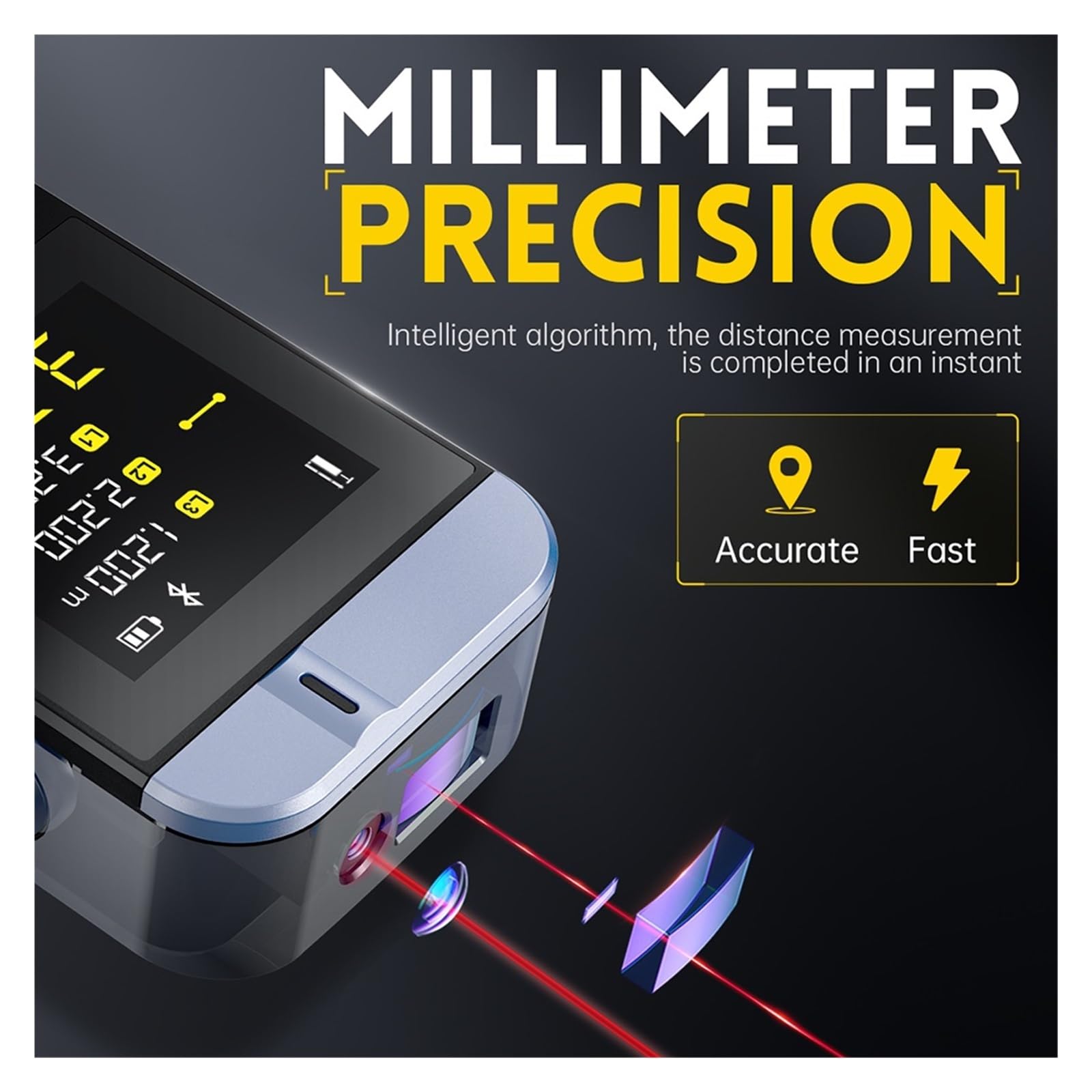 Medidor de Distancia láser Inteligente IR40, Cinta métrica 40M, medidor Digital, aplicación, telémetro preciso Precisión Flexibilidad Medición