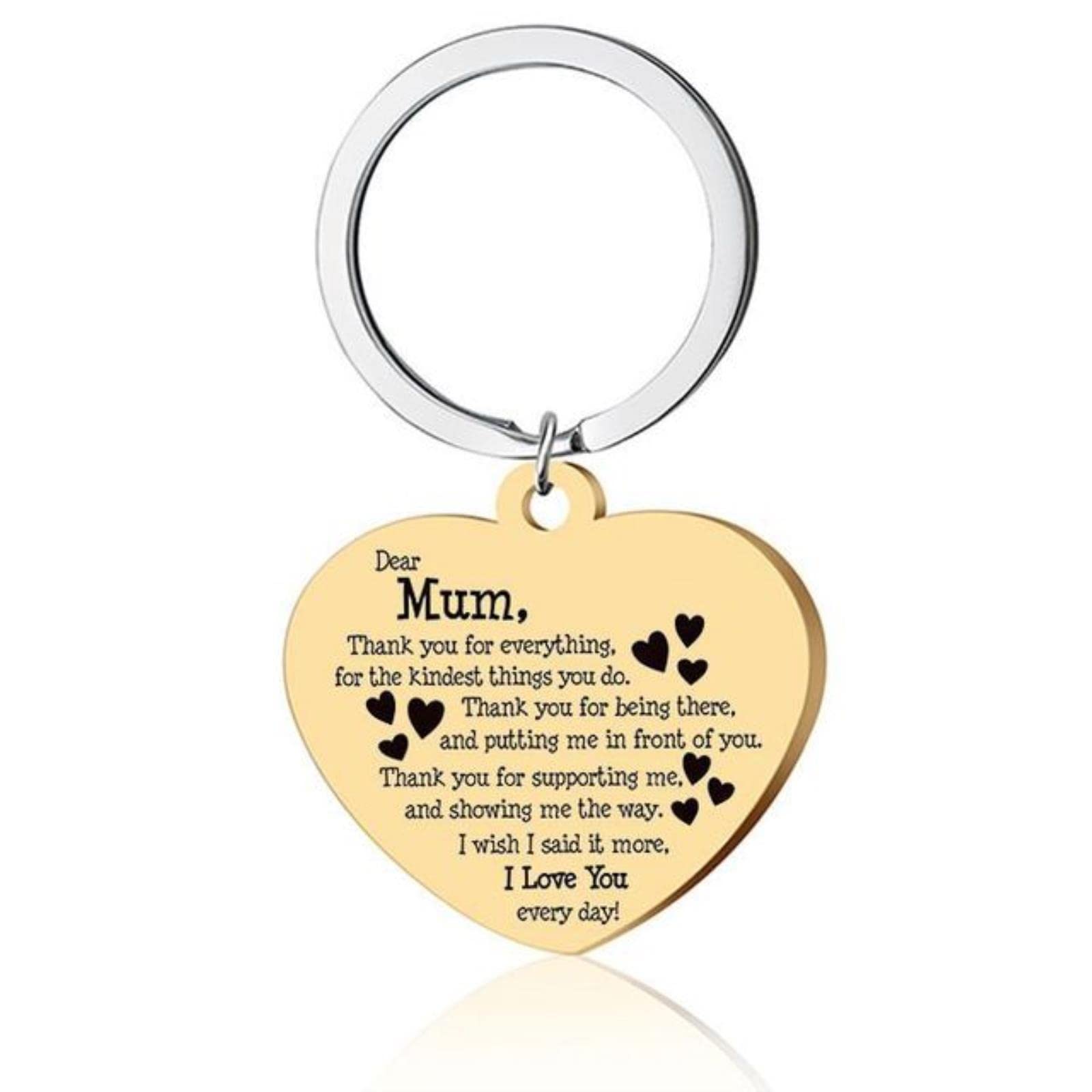 Laychen Gold Keychain Mum Thank You For Everything Necklace Gold Color Mom Mother Student Jewelry Accessories Fashion