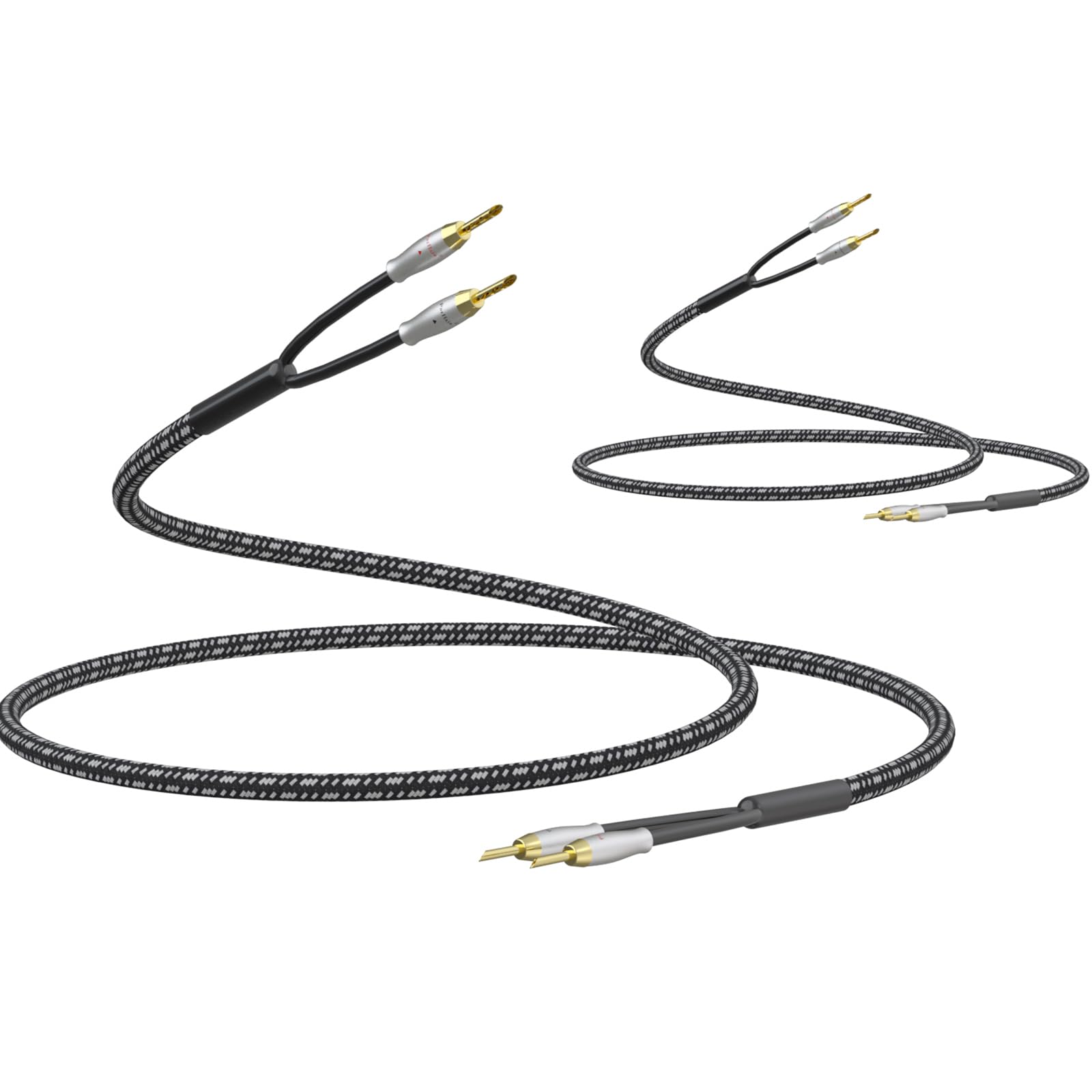 Preffair 1 par de cables de altavoz BFA de calibre 14, cable de altavoz chapado en plata OCC de alta fidelidad con enchufe banana para amplificador de sistemas de alta fidelidad, cable de conexión de