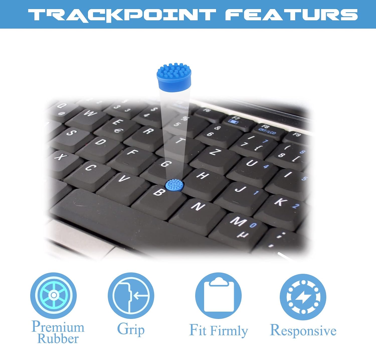 LeFix Pack of 2 Replacement Trackpoint Cap Mouse Point Stick Cover Ball Blue Color for Dell 500 600M D420 D430 D600 D610 D620 D630 D820 D830 D810 M20 M30 M4300 M70