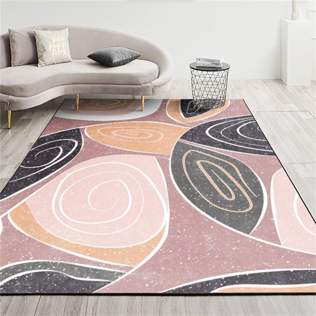 Tapis lavable en machine rose 180x250cm, fini les taches dans la chambre