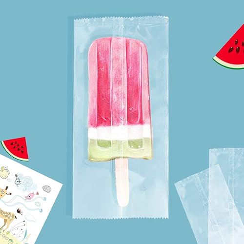 Miniatura 3 de Bolsas de paletas de hielo, bolsas gruesas de helado congelado, bolsas de plástico de 8.6 x 4.3 pulgadas, 200 piezas