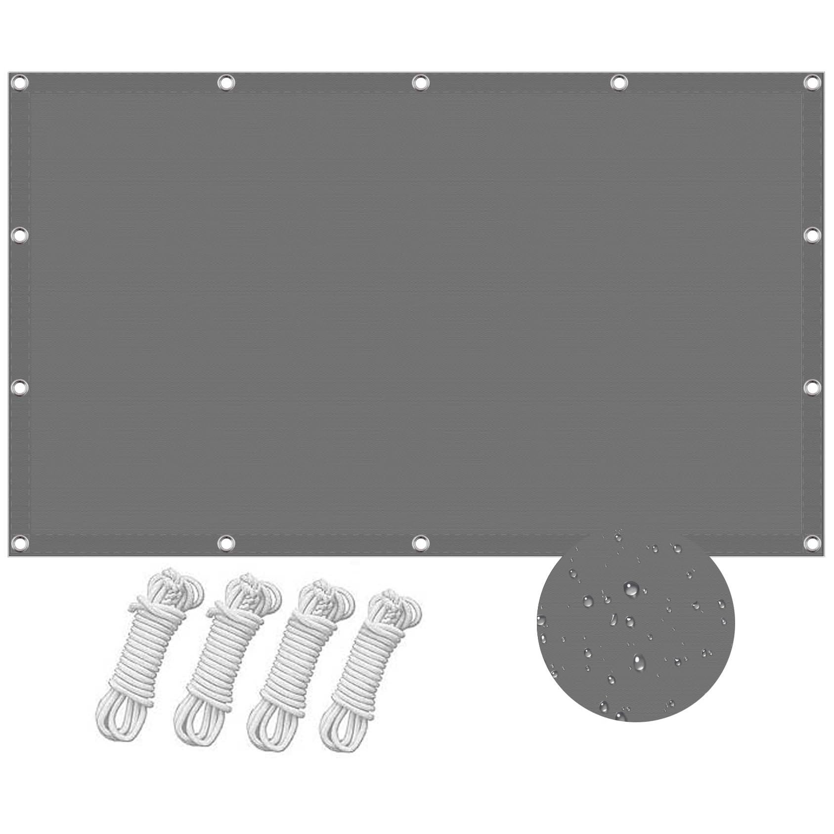 Voile d'ombrage rectangulaire anti-UV avec œillets pour toile de jardin balcon