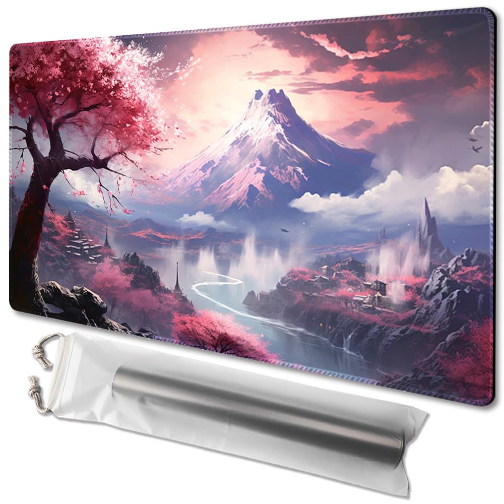 MTG Playmat Size 24x14in Free Storage Bags Non-Slip Backing, Ideal for Card Game Enthusiasts TCG Playmat (Sakura Kasumi-No Deck) — image 1
