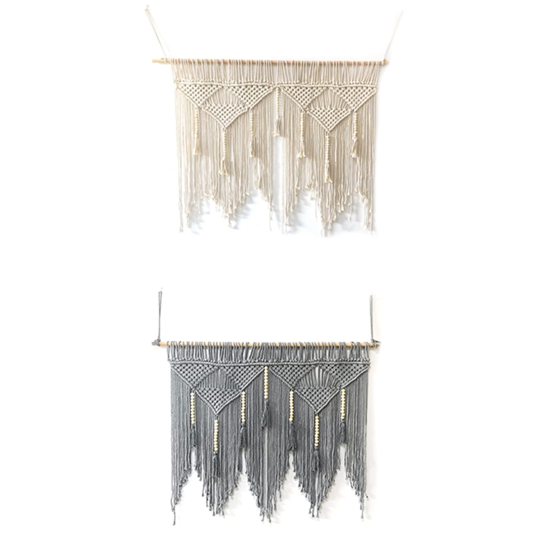 2 x makrama ścienna ręcznie tkana w stylu boho, bawełna boho