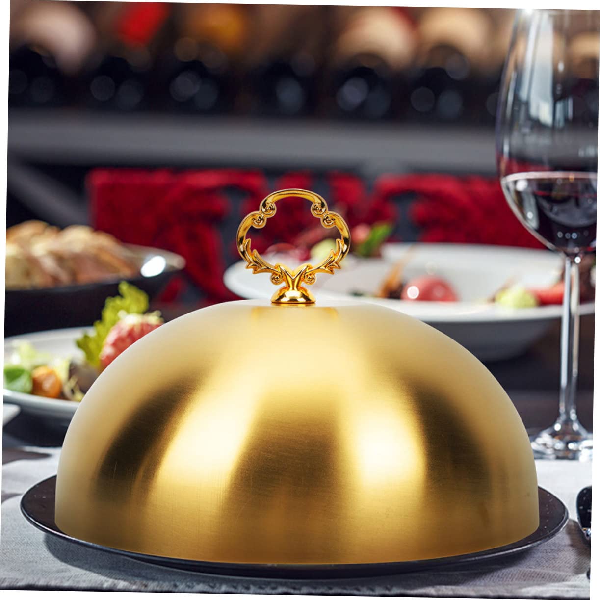 VALICLUD Cubierta Fácil de Manejar de Acero Inoxidable de Cúpula para Alimentos a Prueba de Aceite, Tapa Protectora Salpicaduras Forma Dome, 20 CM