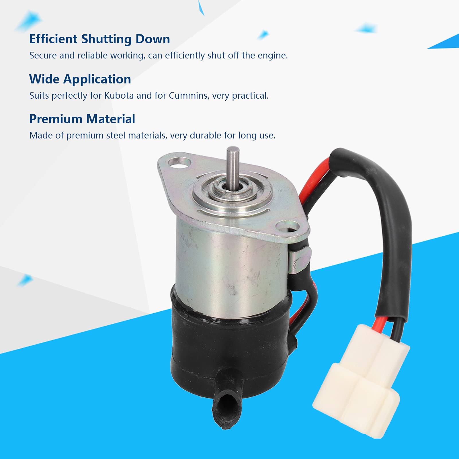 Électrovanne d'arrêt en métal robuste, arrêt du moteur, générateur d'arrêt, accessoire de remplacement, composant matériel de qualité industrielle DC 12V pour pour