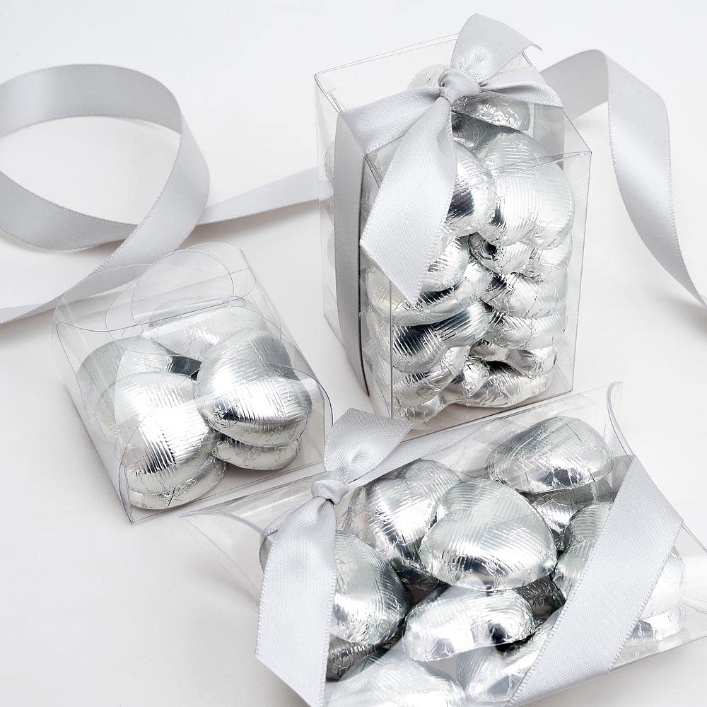 Italian Options Milk Chocolate Foiled Hearts, 30 Chocolates, Purple Foil — view 67