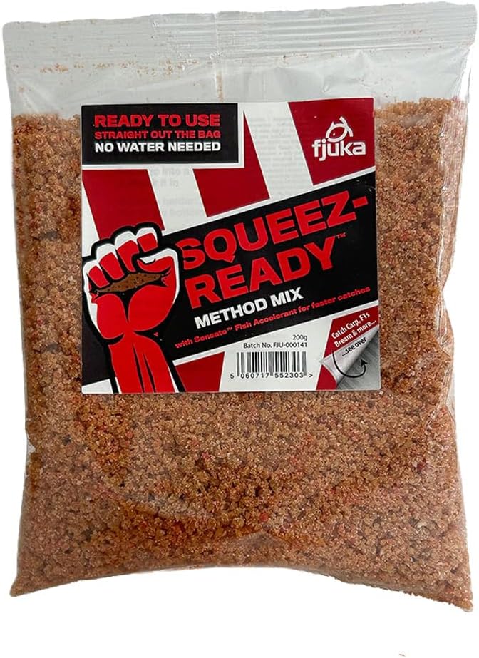 Squeez-Ready Method Mix | Ready-prepped Method feeder groundbait | Carp, F1s, tench, bream etc | 200g Bag