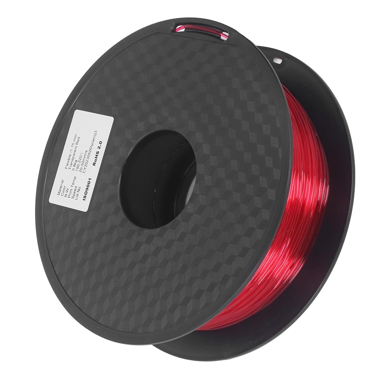 Filament TPU 1,75 Mm Flexible Haute Résistance 1 Kg pour Consommables D' 3D FDM (Rouge Transparent)