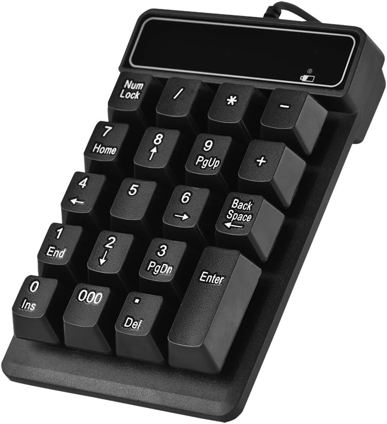 Pokerty Numeric Keypad, 1.5M / 5FT USB Wired 19 Keys Numeric Keypad Number Pad for Windows Laptop Desktop PC