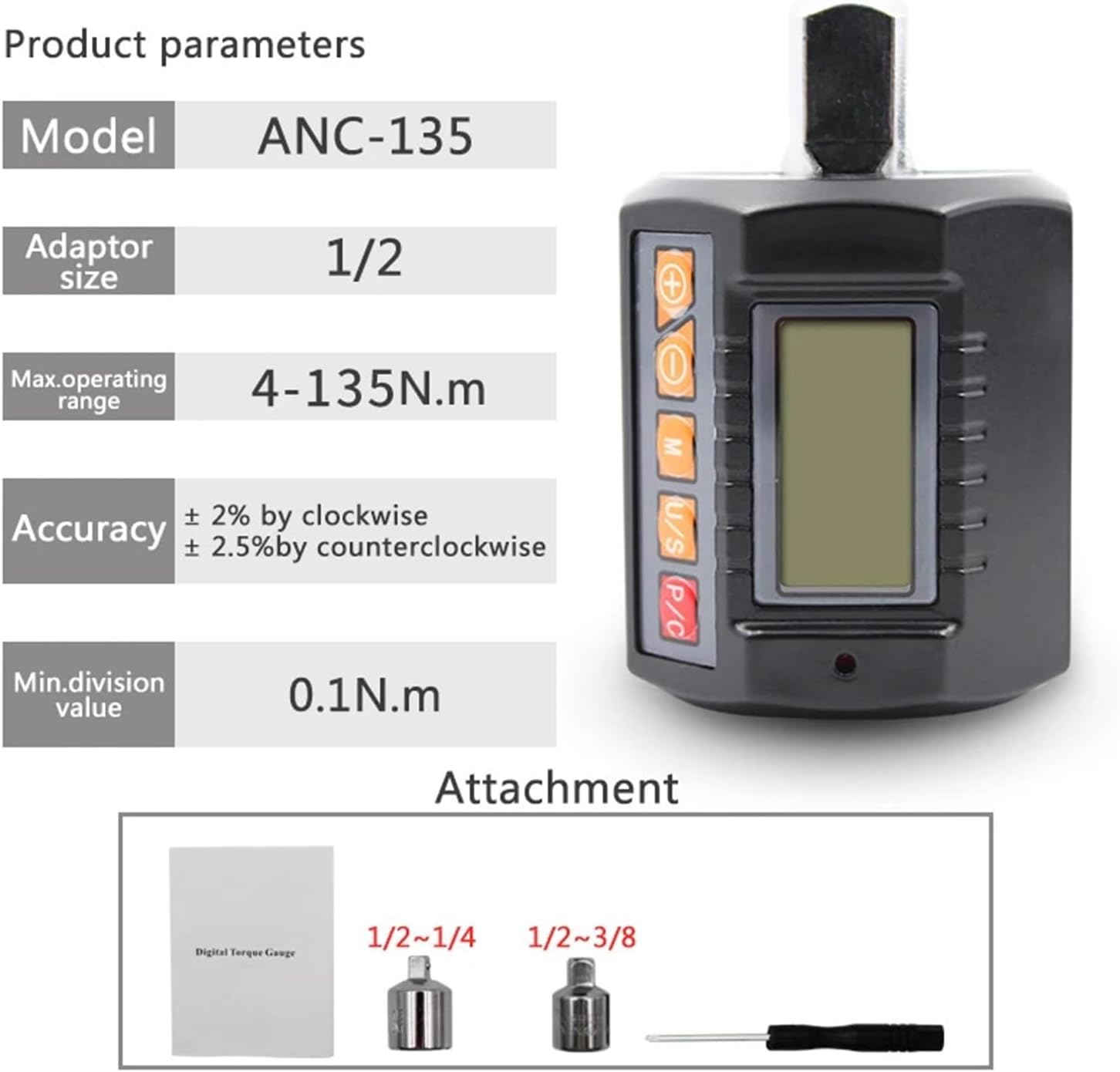 FMSISIGQJ ANC-135 Digital Torque Meter Instruction Manual