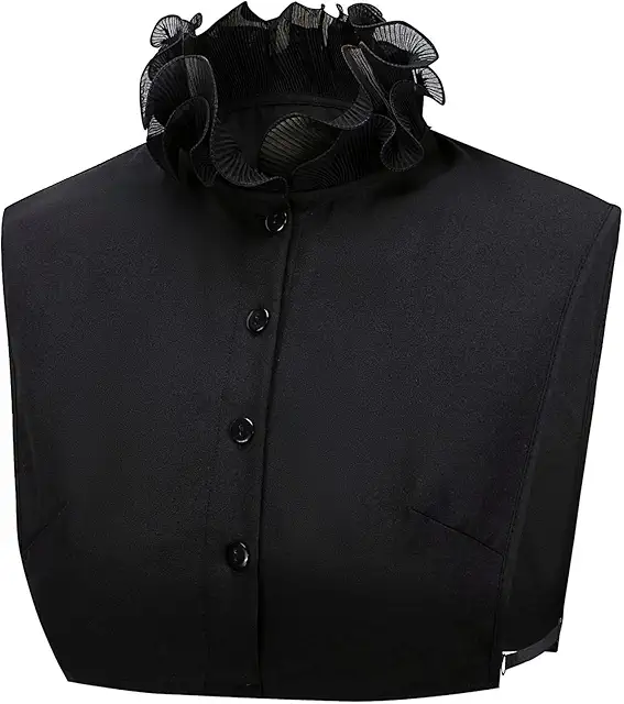 Svart Blus Hög Krage: Removable Victorian Faux Collar for Women