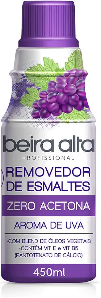 Beira Alta Removedor De Esmaltes Zero Acetona Aroma Uva 450Ml Médio
