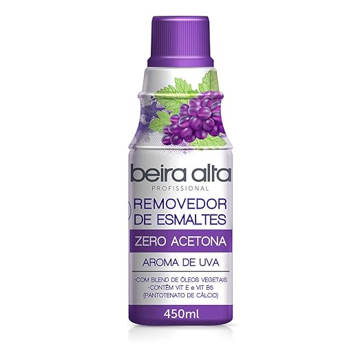 Beira Alta Removedor De Esmaltes Zero Acetona Aroma Uva 450Ml Médio