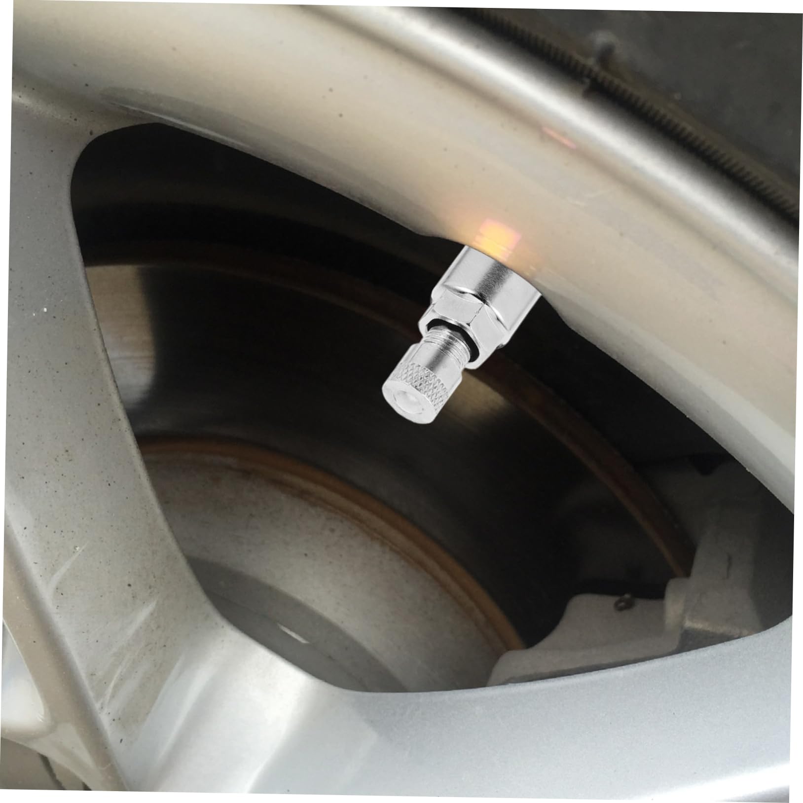 Tiges de Valve de Pneu sans Fuite d'air Résistant à l'usure 10pcs en Acier 45 Couleur Argenté pour Voiture et Camion