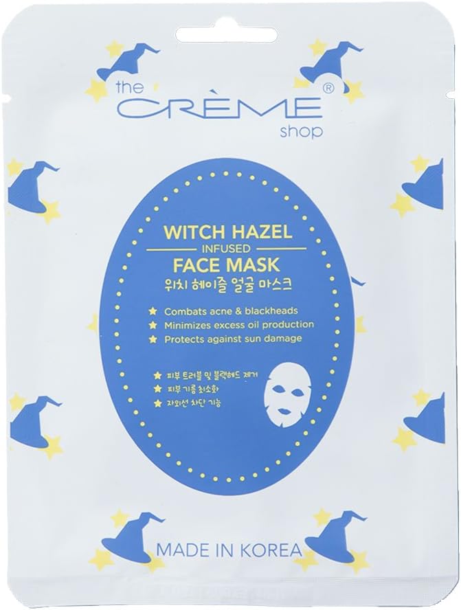The Crème Shop Witch Hazel Infused Face Mask, Korean Skincare. Acne, Pimple Clearing & Soothing.