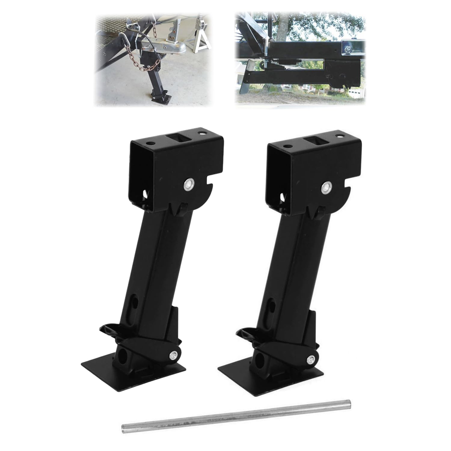 2 Piezas Gato Estabilizador RV para Remolque,Gatos estabilizadores,Soporte de Estacionamiento Gato Giratorio Telescópico,Soporte de 650 LB,Capacidad de Carga de 1000 LB,per Camper,roulotte,ECC.(Nero)