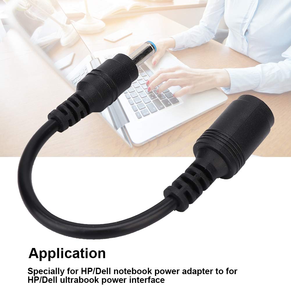 KIMISS Adattatore di Conversione 7.4 x 5.0 mm Femmina a 4.5 x 3.0 mm Maschio per HP/Dell - Cavo da 15 cm di Lunghezza