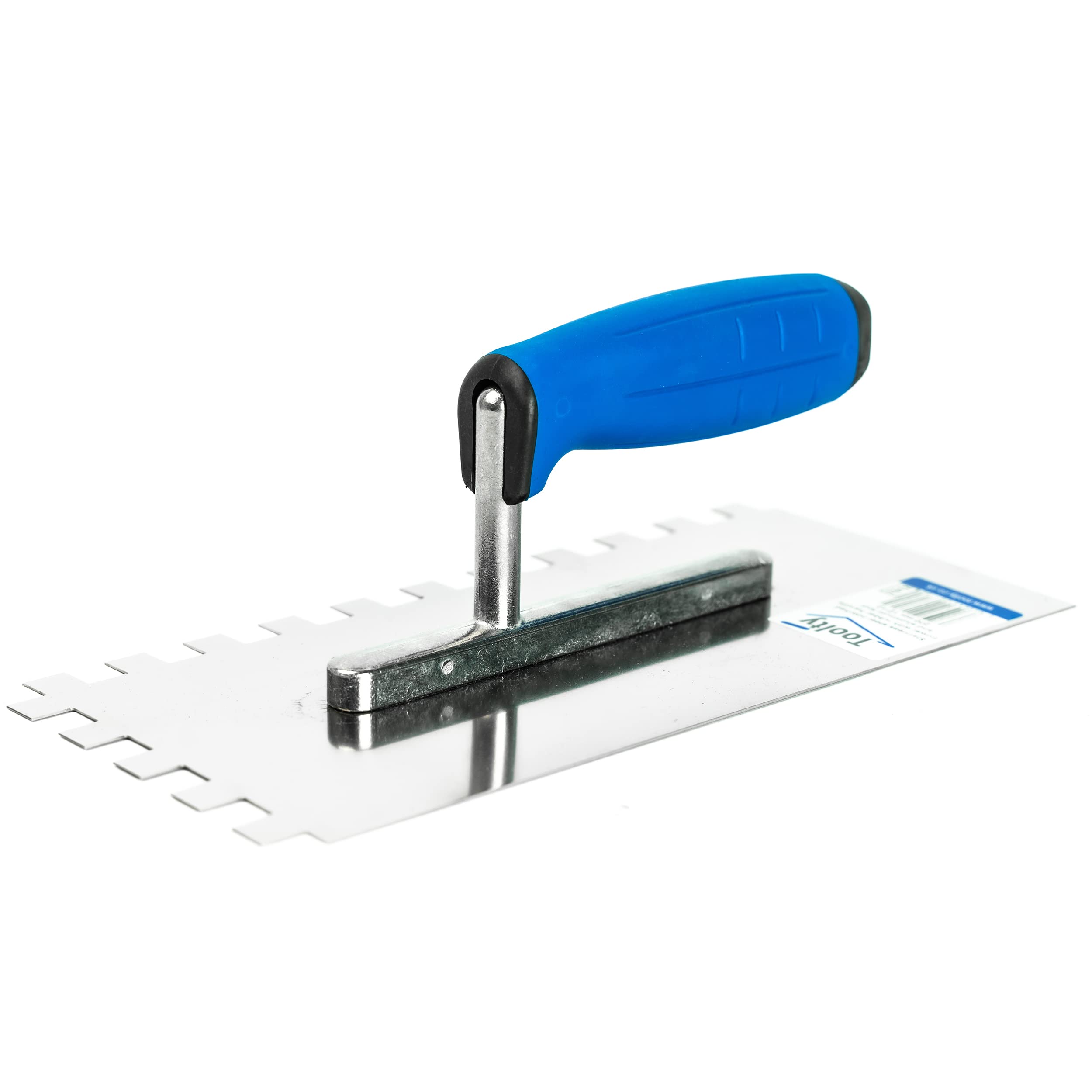 Ianpav Stainless Steel Square Notched Trowel (12X12mm), 270Mm, Rubber Handle, Tile, Tiling, Adhesive, Diy