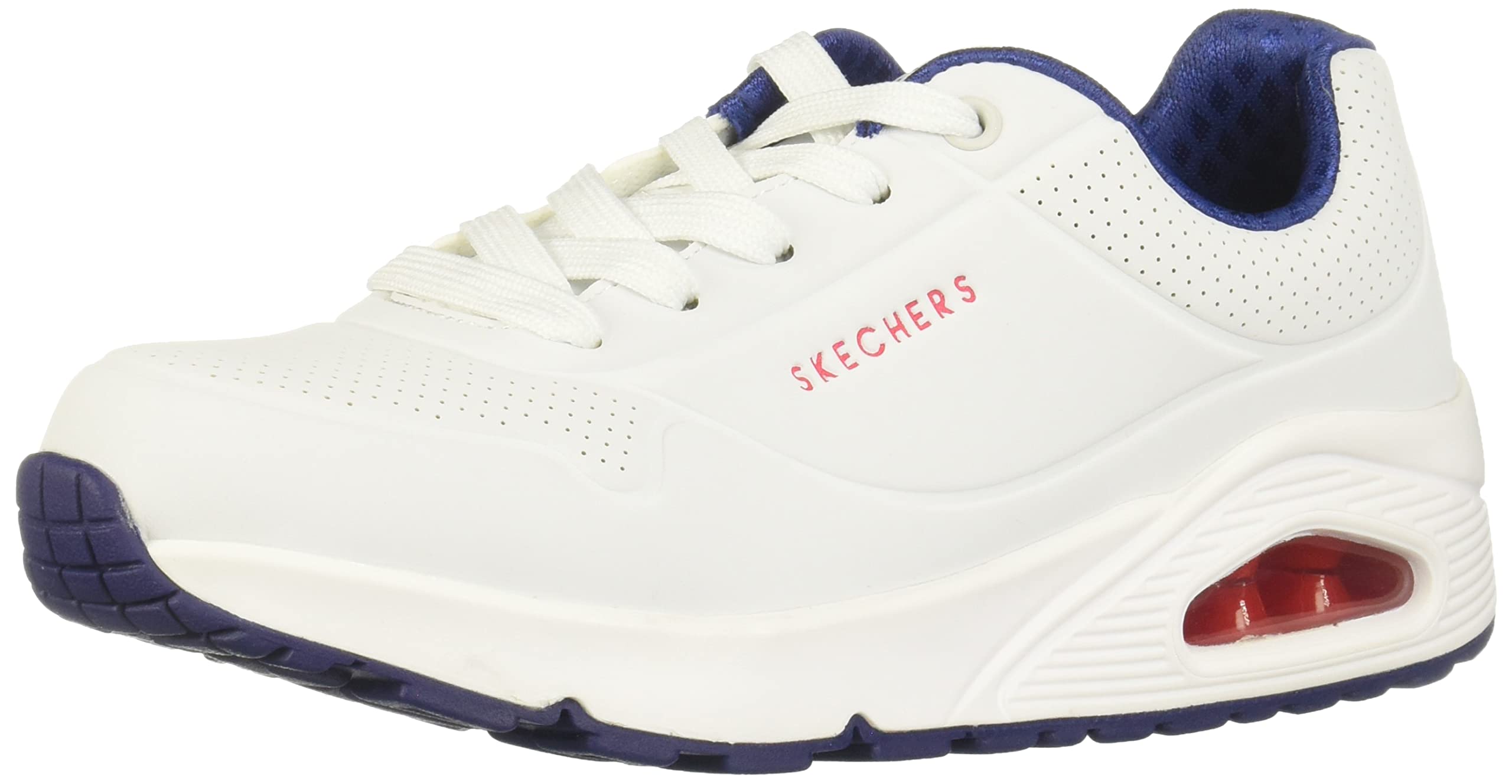 Skechers Boys UNO - Stand ON AIR White/Navy/RED Sneaker - 3 UK (403674L-WNVR)