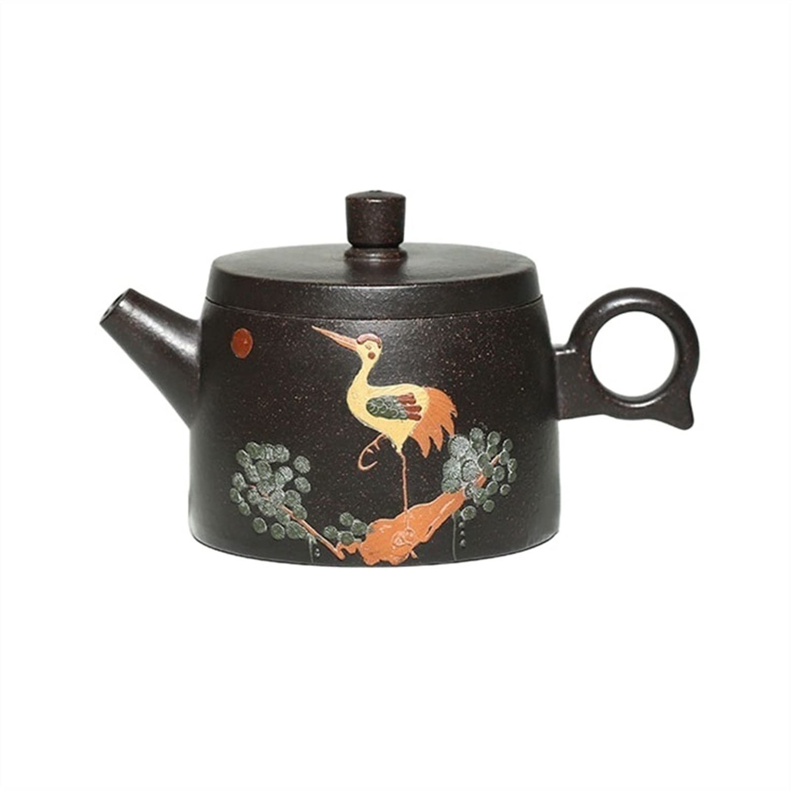 Teiera Piccola Creativa da 180 ml, Fatta a Mano, in Sabbia Viola, con Motivo a Gru, squisita teiera Kung Fu, Resistente.