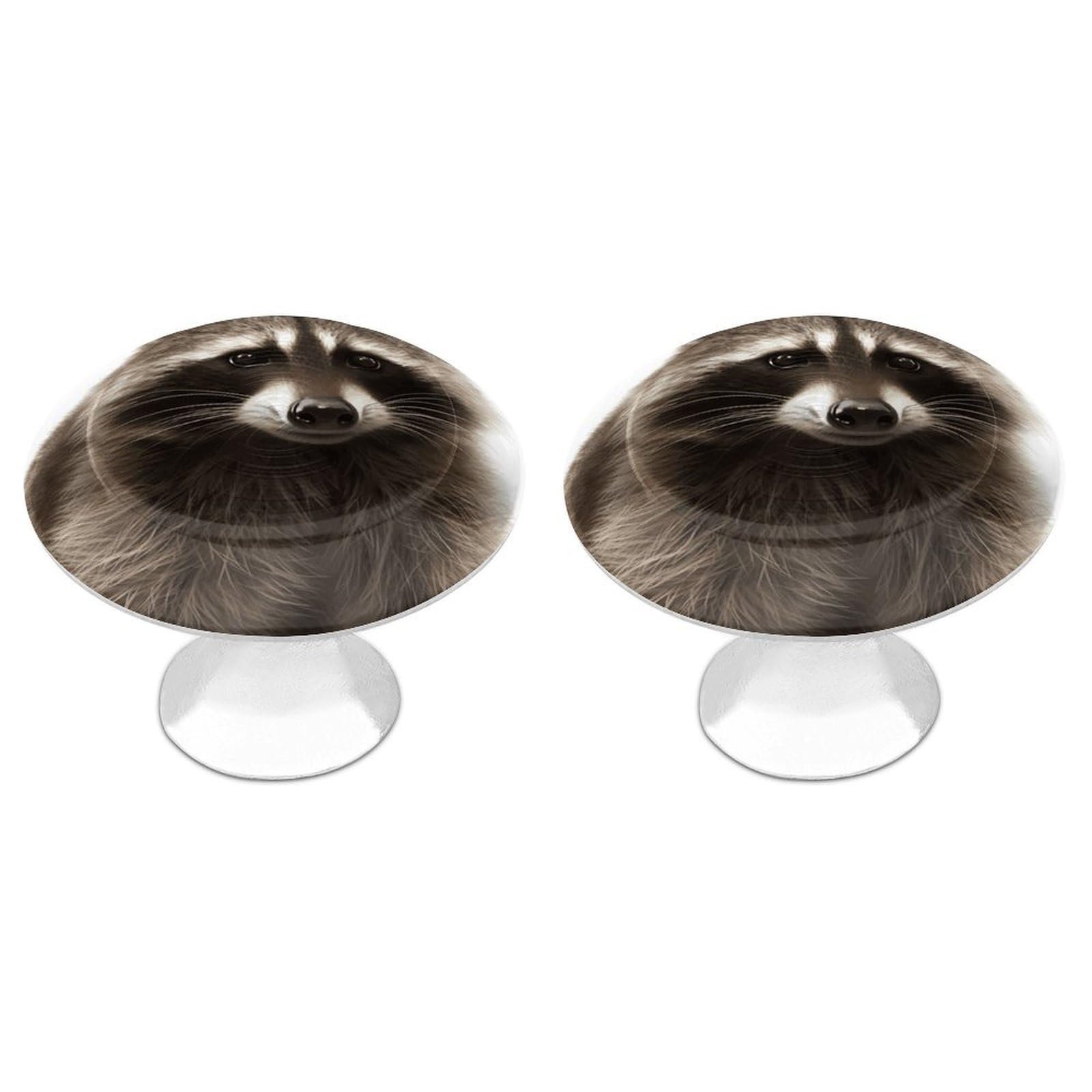 Btcowzrv Style Hairy Raccoon 2 Pack Cabinet Knobs Drawer Pulls