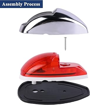 Pontoon Navigation Lights Red and Green Bow Light LED Marine USCG 2 NM Waterproof 10-30 Volt For Boat 1 Pair (Vacuum Electroplate Silver)