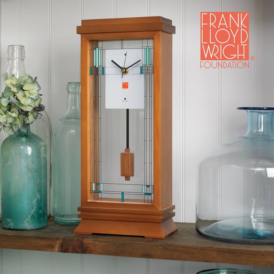Frank Lloyd Wright フランクロイドライト置き時計 BULOVA Amazon.co.jp: (multi-colored) - Bulova Glasner House Frank