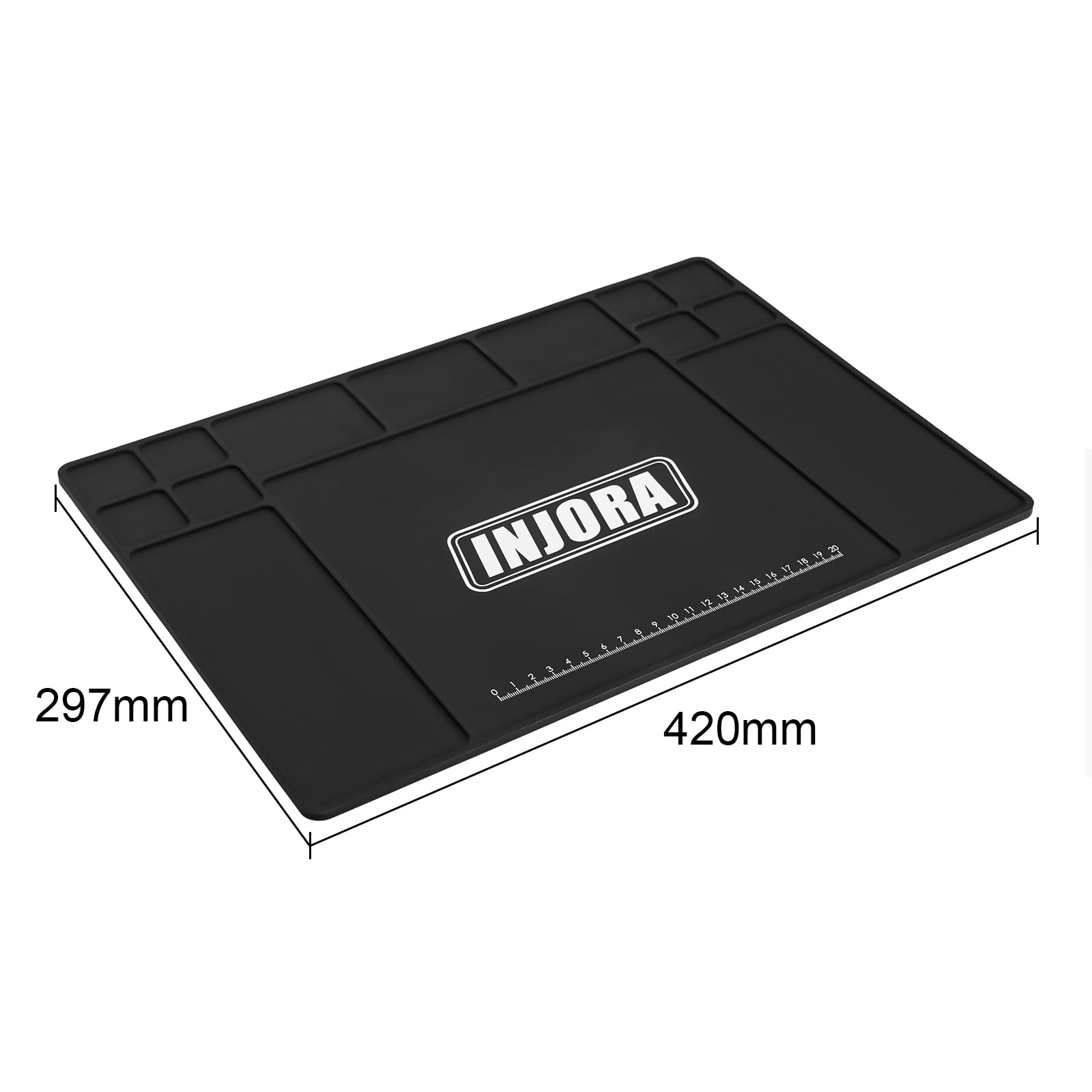 INJORA RC Silicone Pit Mat Soldering Mat Repair Work Mat for 1/18 1/24 RC Car Upgrade (420×297mm)