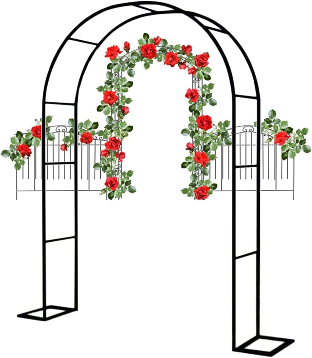 Metal Garden Arbors Wedding Arch Wide 120Cm 140Cm 180Cm 240Cm 350Cm 300Cm Plants Stand Ues for Outdoor Garden Arbor Climbing Plants Wedding Arches Ceremony,Black,Black,W3.5M*H2.2M