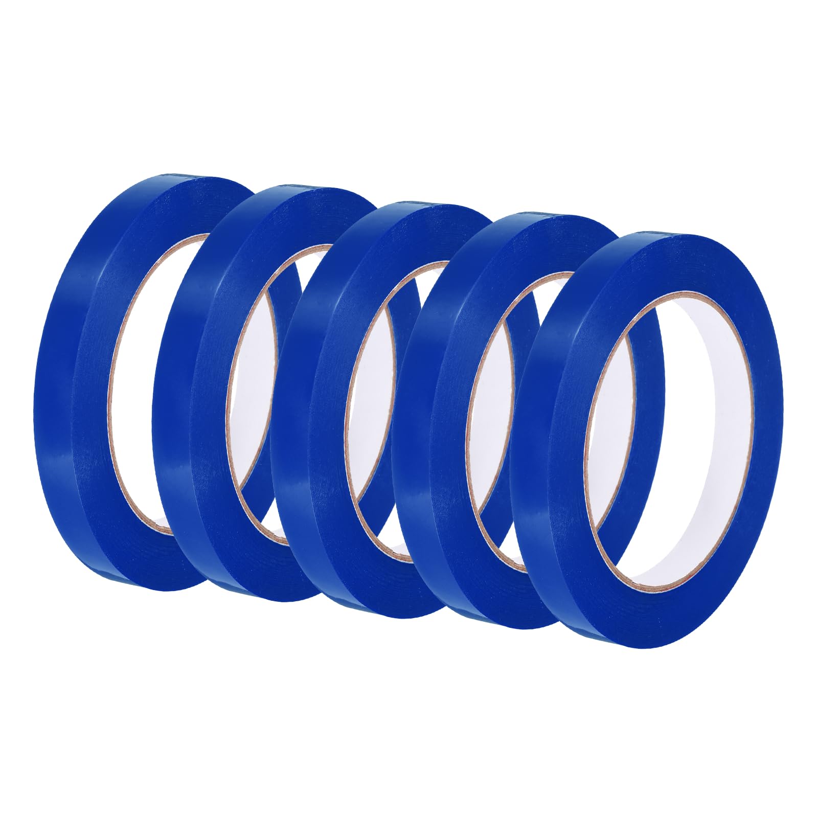 PATIKIL Bag Sealing Tape, (12mm x 100m/109 Yard, Blue) (5 Pcs), Poly Plastic Bag Sealer Tape, Suit for - Wrapping/Packaging/Vegetables Meat Storage/Shop