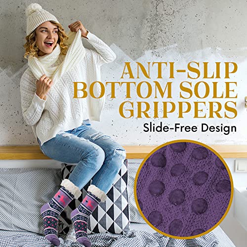 Debra Weitzner Fuzzy Socks for Women Fleece-Lined Sherpa Slipper Socks Christmas Super Soft Warm Fluffy3