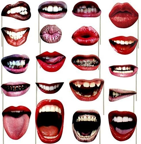 Amazon.com: musykrafties Funny Mouth Lips Realistic Photo Booth Props 20 Count : Home &amp; Kitchen