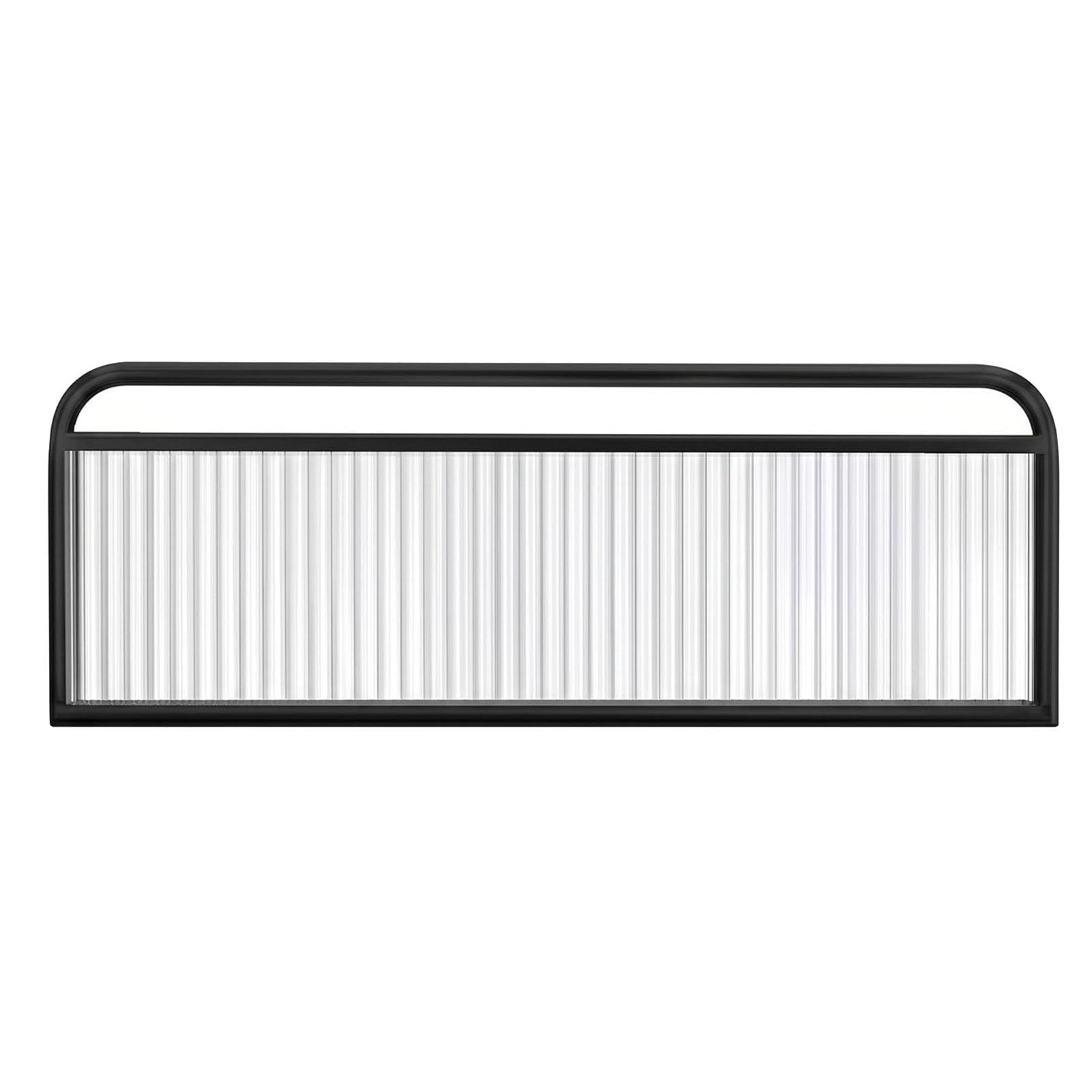 Séparateur de cabine en verre cannelé demi-paroi acier inox