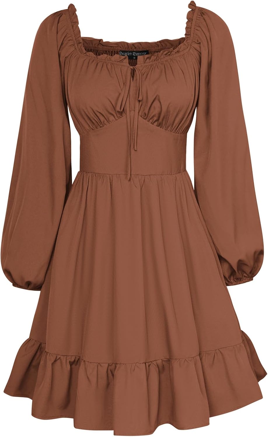 Scarlet Darkness Reansiaacne Corset Dress for Women Long Sleeve Off the Shoulder Mini Dress
