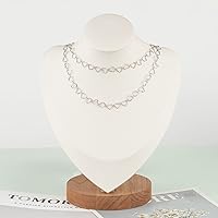 Vista 5 de YOUBEIYEE Cadena de corazón chapada en plata de 16.4 pies, cadenas de eslabones en relieve hechas a mano a granel en carrete con anillos de salto