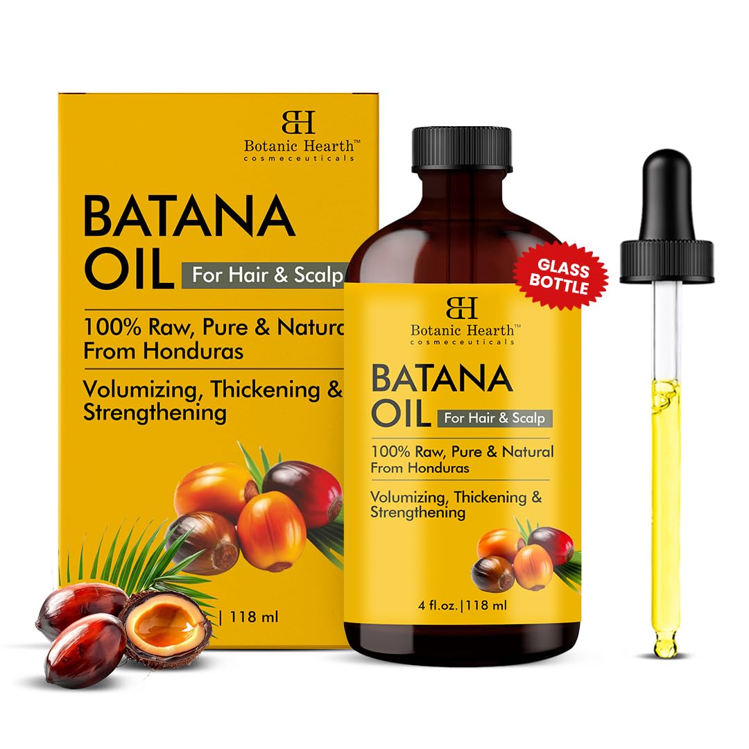 Botanic Hearth Raw Batana Oil for Hair Growth | 100% Pure & Unrefined Oil from Honduras | For Thicker, Stronger Hair – 118 ml