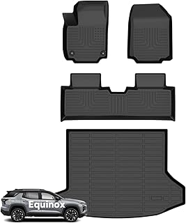 Wayhigh-All Weather Floor Mats & Cargo Liner Set for 2025 2026 Equinox(Not EV)& GMC Terrain 2025 2026, Custom Fit TPE Heavy Duty Car Mats for Equinox Accessories