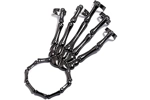 Hand Skeleton Bracelet for Halloween, Gothic Finger Wristband with Ghost Claws