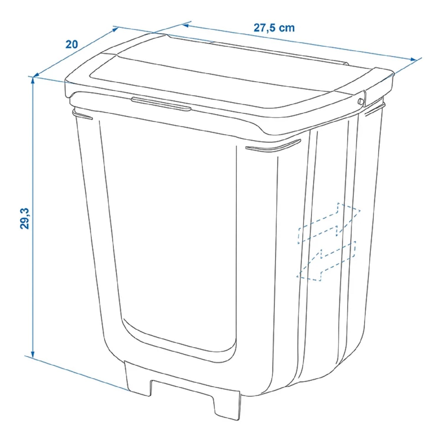 ProPlus Pattumiera pieghevole, 8 l, 29 x 27 x 20 cm
