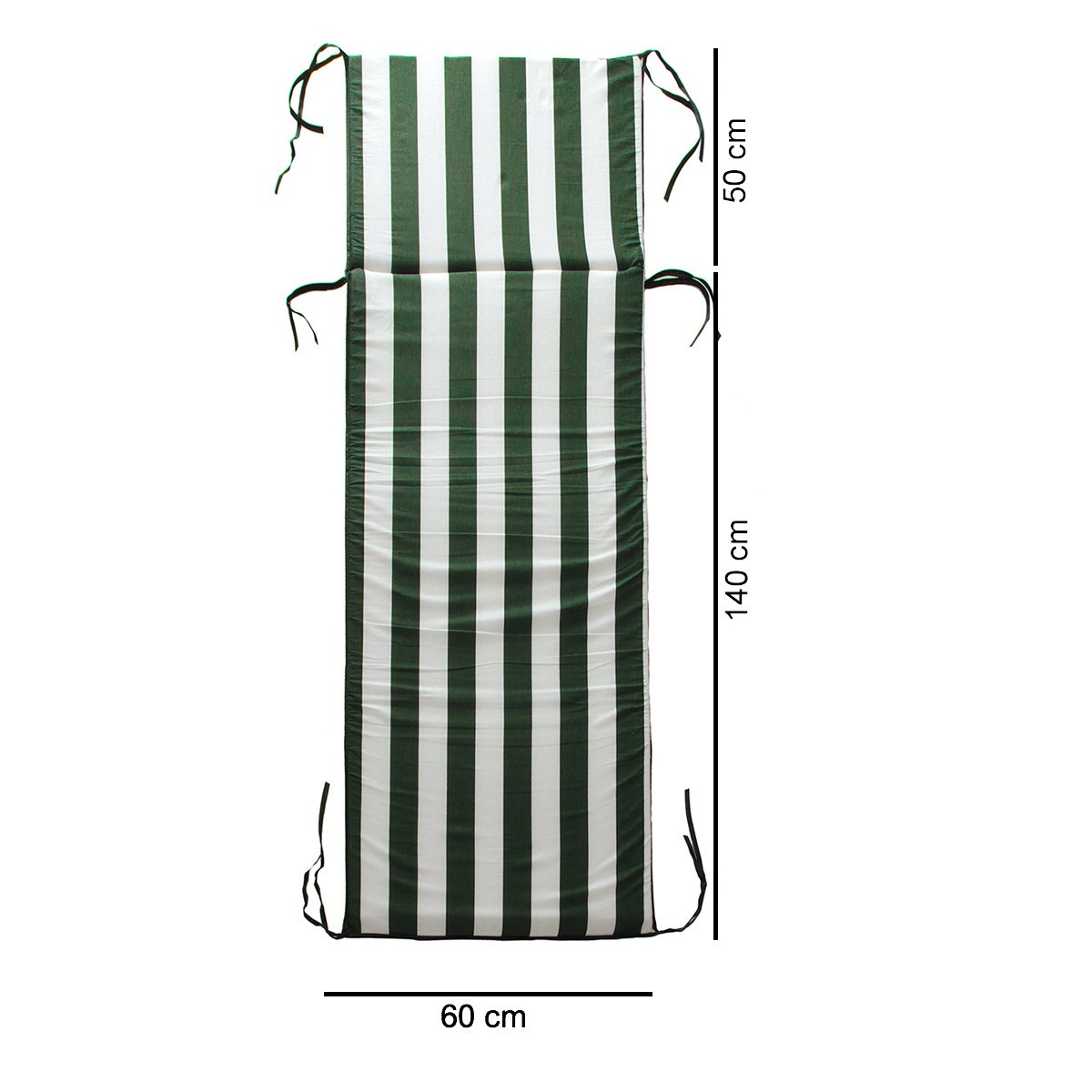 Morbidissimi Cuscino per Lettino Prendisole Sdraio da Esterno Giardino Rigato 60x190 cm P498 Verde