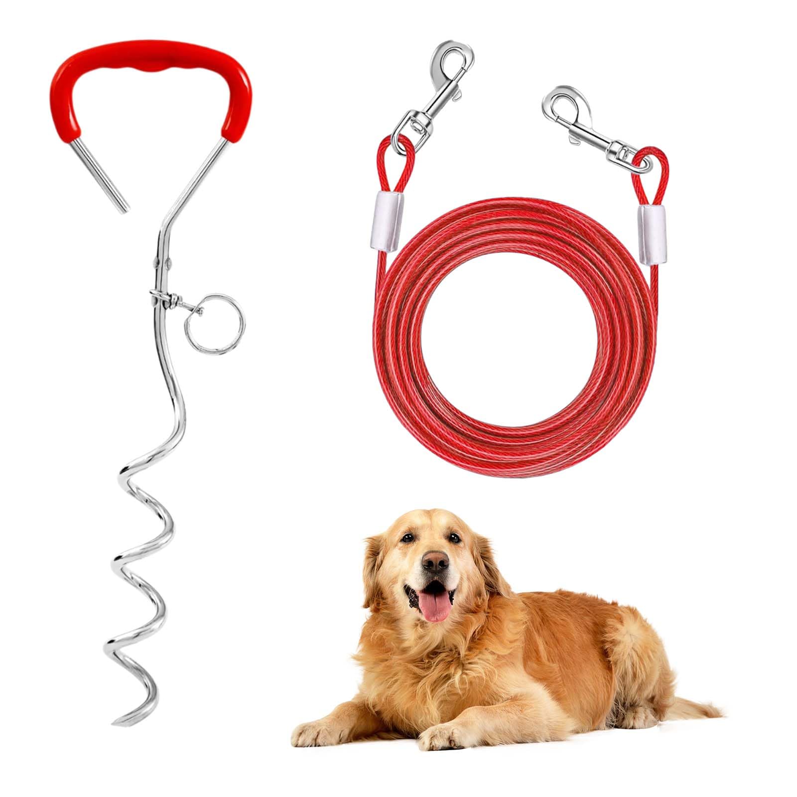 9 mm*40 cm,Ancrage au sol pour chiens, Piquet d'amarrage pour chiens de camping,Ancrage au sol pour chiens de taille moyenne, avec laisse de 5M, ancre de camping, pelouse, ancre pour chien d'extérieur