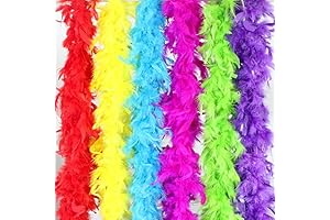 Coceca 6pcs 6.6ft Colorful Feather Boas for Party Decoration